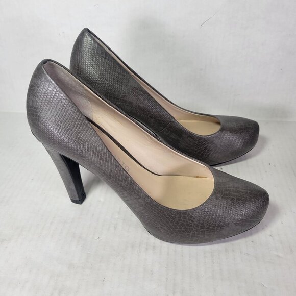 Franco Sarto Cicero Gray Textured Faux Leather High Heels Size 6M - Picture 4 of 8